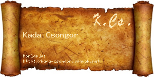 Kada Csongor névjegykártya